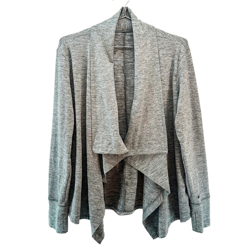 NIKE Dri-Fit Yoga Waterfall Open Cardigan Cover Up • Medium‎ • heather green